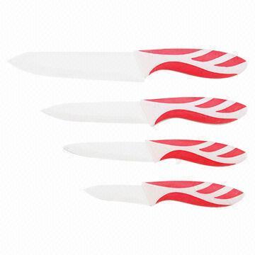 Ceramic Knives, 3, 4, 5, 6-inch Zirconium Blade, PP + ABS + TPR Handle in Various Colors