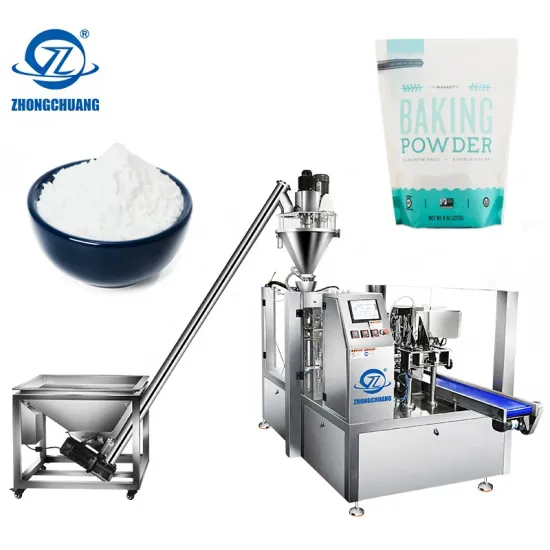 Automatic Filling and Packing Machine for Zipper Premade Bags: Rotary Spices and Powders Baking Soda Filled Stand-Up Doypack Machine