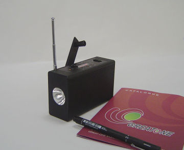 Dynamo+ charger +USB +U disk+FM/ TF/ SD card Radio+torch