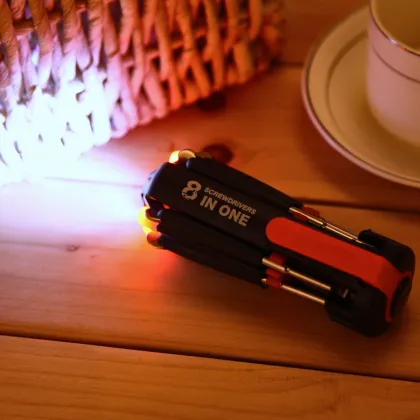 Eight-in-One Screwdriver with LED Flashlight