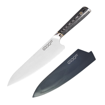 German 8 Inch G10 Handle Kitchen Knife with Sheath