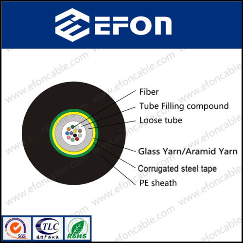 Single Mode Corrugated Steel Tape Armored Optic Fiber Cable (GYFXS)