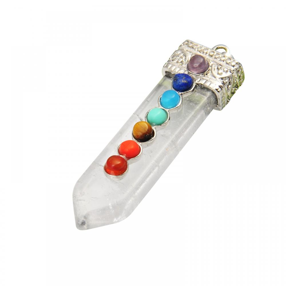 Collier en cristal 7 Chakra pendentif pierre précieuse pierre de guérison bijoux en cristal pour femmes filles hommes cadeaux d&#39;anniversaire