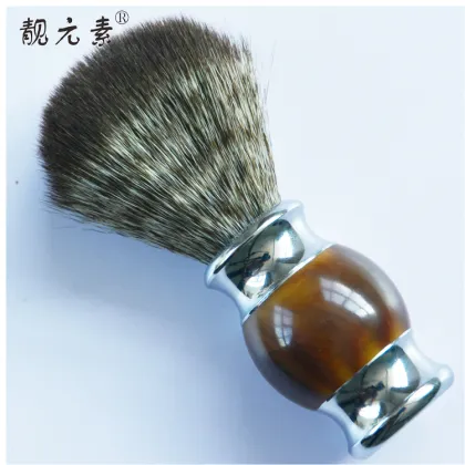 men using shaving set with bursh