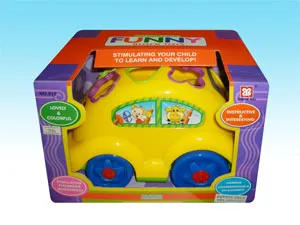 Pull Line Cartoon Block Car