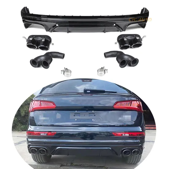 Gloss Black Rear Bumper Diffuser Upgrade for Audi Q5 SQ5 S-line 2017-2020
