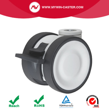 Tất cả các lỗ bánh xe y tế bằng nhựa Caster với các bánh xe đôi phanh