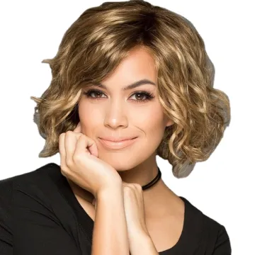 wholesale cheap short golden curly pixie cut wigs bob wig synthetic hair wig for women
