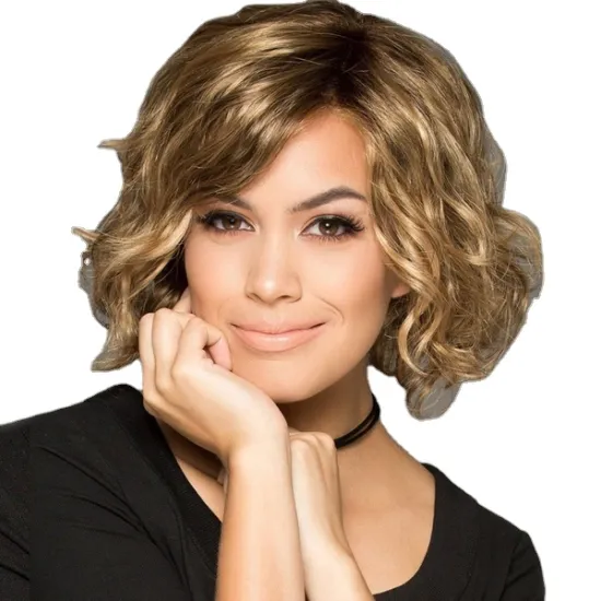 wholesale cheap short golden curly pixie cut wigs bob wig synthetic hair wig for women