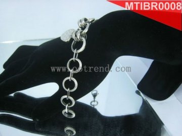 Classic Titanium Bracelets with small heart pendants, health titanium jewelry for women