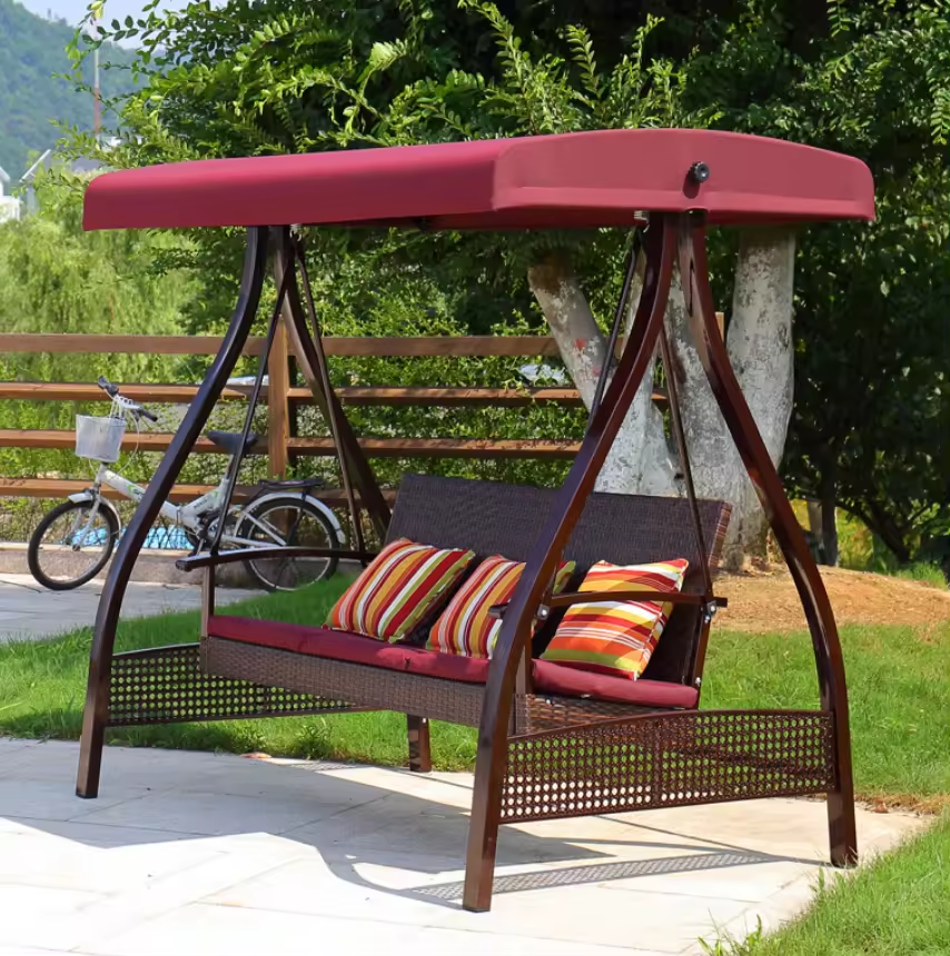 Pátio balanço com suporte para mobília ao ar livre para crianças adultos jardim relax hammock hammock duplo vime rattan pendurado ovo cadeira de balanço