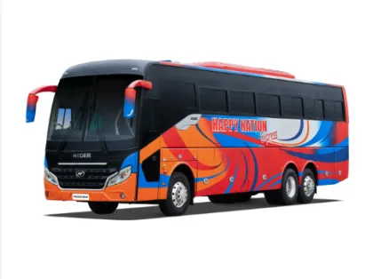 New Luxury Coach Bus: Higer RHD Orange Diesel Bus with High-Quality Seats