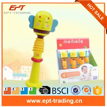 cheep plastic baby rattle toys funny small bee hand bells for kids with whistle