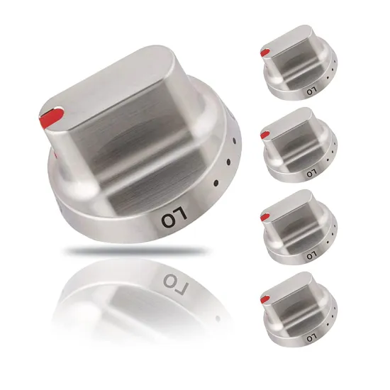 Compatible Stainless Steel Knob Pack for Samsung Stove Range Oven (DG64-00472A & DG64-00347A)
