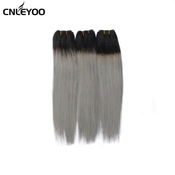 18 Inch Grey Human Hair Extension  For Women 18 inch 3 pcs hair bundle Colorful Human Hair for Beauty