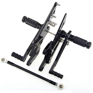 Adjustable Rearsets for Honda VFR400 NC30 and RVF400 NC35: CNC Aluminum Motorcycle Parts in Black