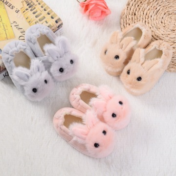 Manufacturer Offers New Autumn & Winter Children's Warm Cartoon Plush Rabbit Cotton Slippers
