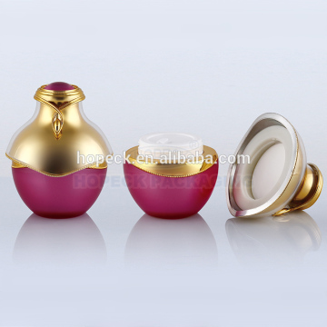 Luxurious round shape acrylic cream jar with crown cap,30g,50g, HPK-ACYLJ03-00015W