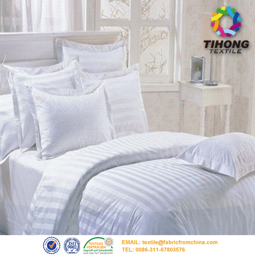 Wholesale Hotel Bedding Soft Cotton Satin Stripe Fabric,