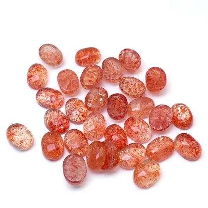Natural Golden Sunstones Egg Shaped Cut Gemstones