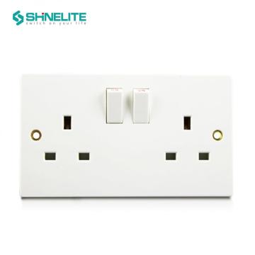 13amp 2 Gang BS 1363 Wall Switch Socket