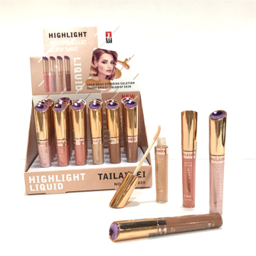 4 สีสดใสใบหน้าเครื่องสำอางเรืองแสงเปล่งประกายเน้นของเหลว