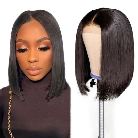 Cheap Vendor 4X4 Lace Front Closure Bob Wig 100% Brazilian Virgin Cuticle Aligned Human Hair Short Bob Wig For Black Women