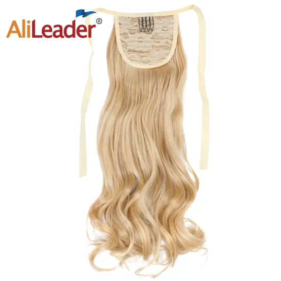 AliLeader 21 Colors Wholesale Long Curly Ombre Drawstring Ponytail Synthetic Soft Hair Extensions For Girls