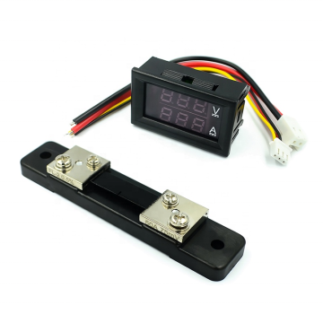 DC0-100V 50A 100A LED DC Double affichage Voltmètre numérique avec shunt