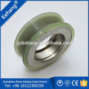 PU on sheet metal pulley aluminium sliding roller and caster wheel for sliding window/cast iron pulley