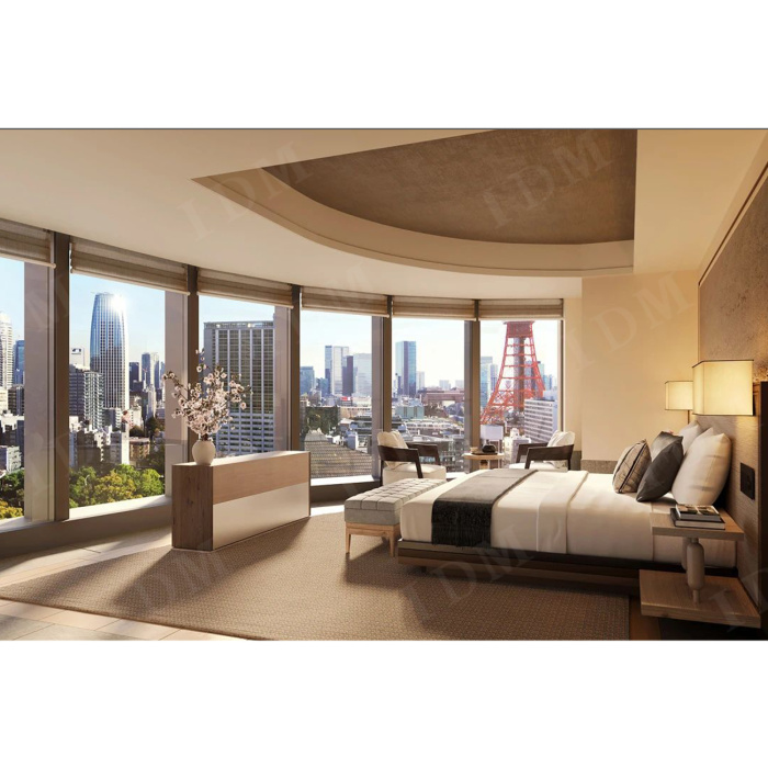 Móveis de quarto de hotel moderno de tamanho de estrela personalizada