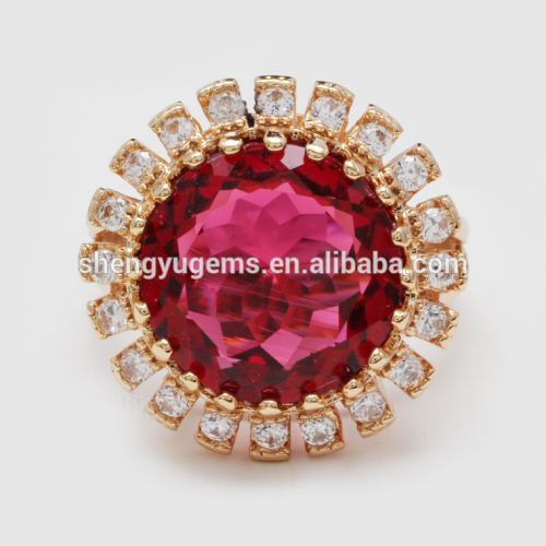 Gold Plated Brass Fashion CZ jewelry Ring factory price rings