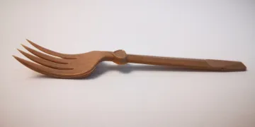 Degradable disposable shaped fork