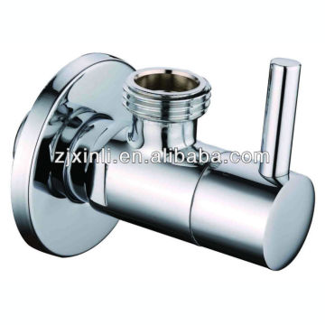 Brass Angle Valve, Round Shape, Polish and Chrome Finish, M1/2"-M1/2"