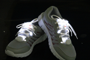 Comfortable LED Nylon Webbing Shoelace Lights Flat Belt