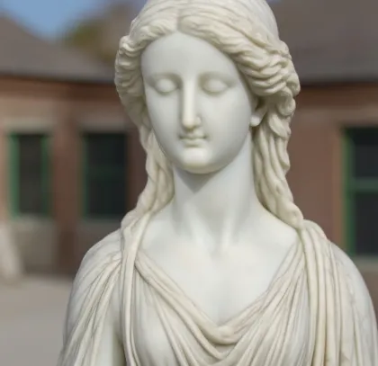 Artisanal Stone Pavilion with Classical Caryatid Design