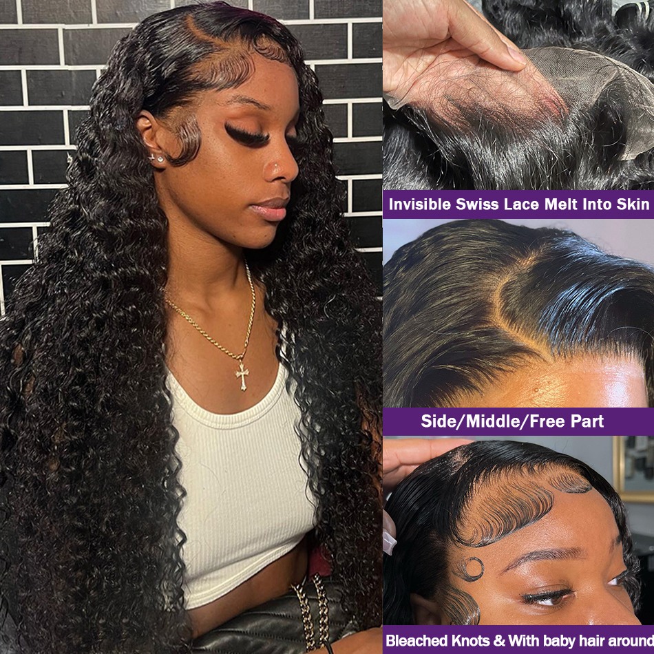 Pre rache dantèl devan peruk brezilyen cheve imen koken Curly transparan 13x4 devan dantèl cheve imen peruk natirèl hairline