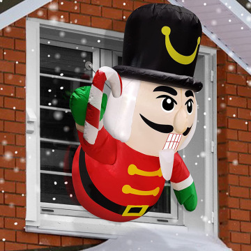 Outdoor Christmas Inflatable Santa and Elf Window Decorations