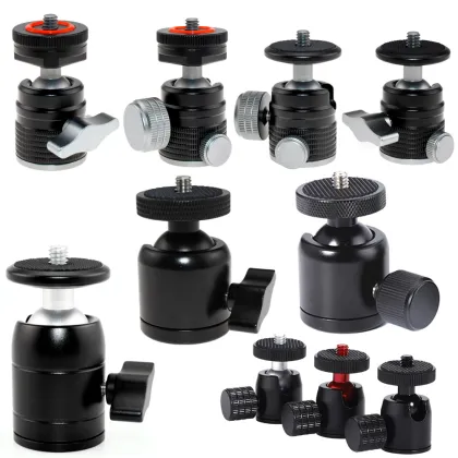Mini Ball Head Tripod Head with Hot Shoe Adapter for Cameras and Monopods