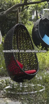 PE rattan egg swing chair for outdoor