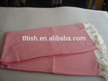 fashion soft jacquard knitted BLANKET with tassels