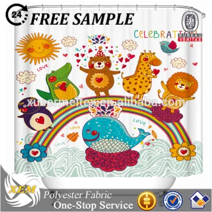 Shower Curtain printed hookless shower curtain