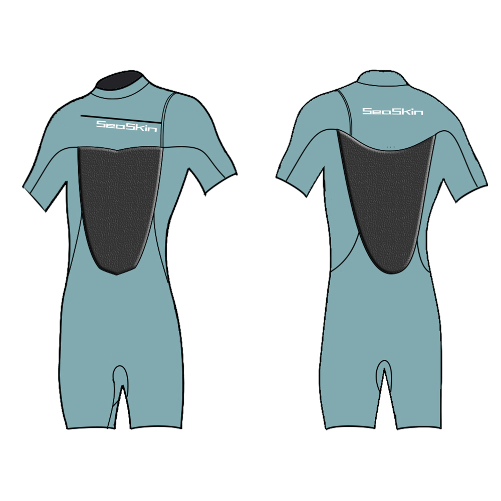 Seakin 3mm jako neopren göğüs zip kısa kollu wetsuit