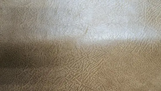 Brown 100% Polyester Bronzing Leather Looking Fabric