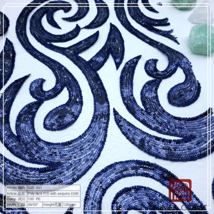 poly lace p/d with sequins embroidery