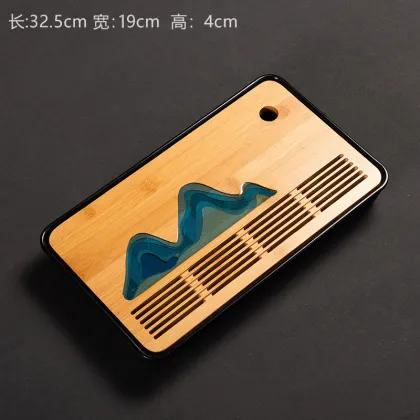 Kung Fu Tea Set Natural Wood Bamboo Tea Tray Rectangular Traditional Bamboo Tea Room Board Table Chinese Tea Room Tools