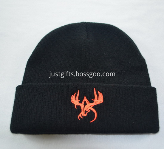 Promotional Black Knitted Caps with Logo3