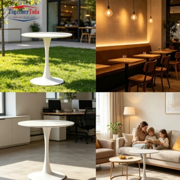 Sleek Round Metal Accent Table for Home, Office & Lounge Nordic Style, Compact, Space-Saving