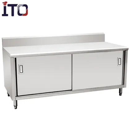 Custom Stainless Steel Sliding Doors for Kitchen Work Cabinets