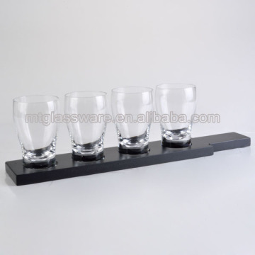 wholesale 5oz sexy rum shot glass with wood tray
